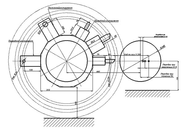 Габаритні розміри робочого простору токарного верстата ТМ-160 Габаритні розміри робочого простору токарного верстата ТМ-160
